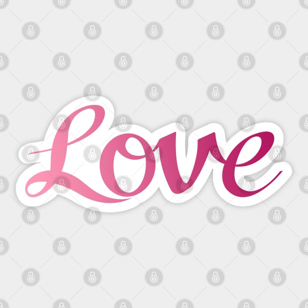 Love Script in Pink Gradient Sticker by NataliePaskell